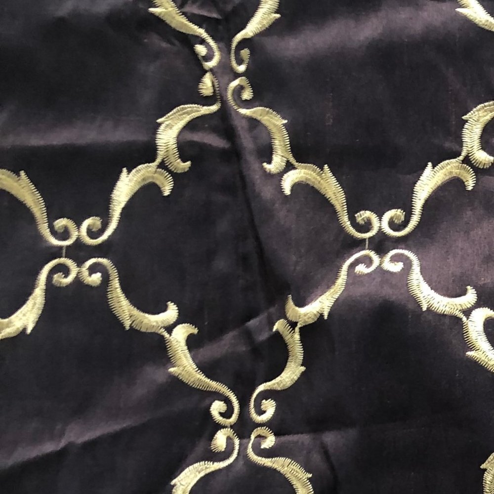 Window Scarf Valance Brown and Gold Diamond Pattern 54 inch wide 220 inches long - Picture 2 of 4